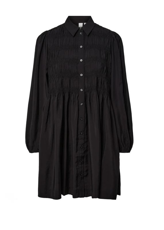 YAS PALA Smock Shirt Dress Black