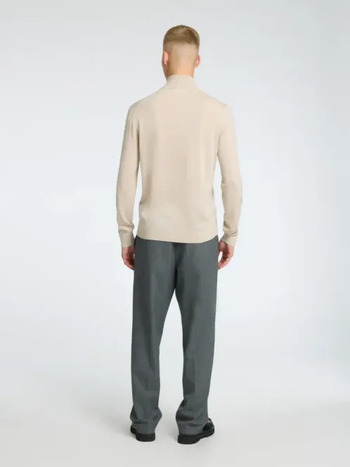 Hovedbilde SELECTED HOMME Tray Zip  Merino genser Outmeal Melange