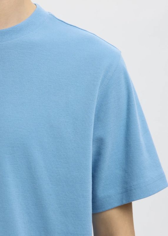 Selected Homme Taj Peach O-neck Blissfull Blue