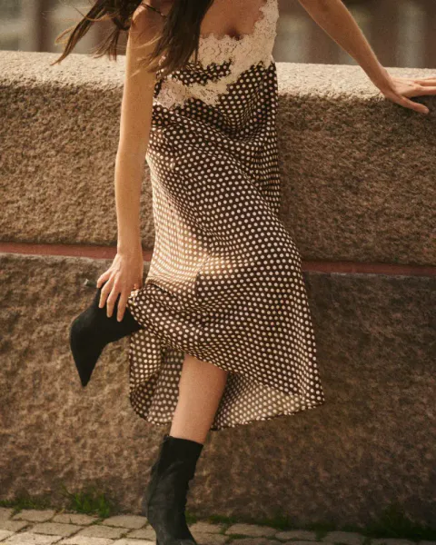 Hovedbilde byTiMo Satin Slip Dress Blush Dots 