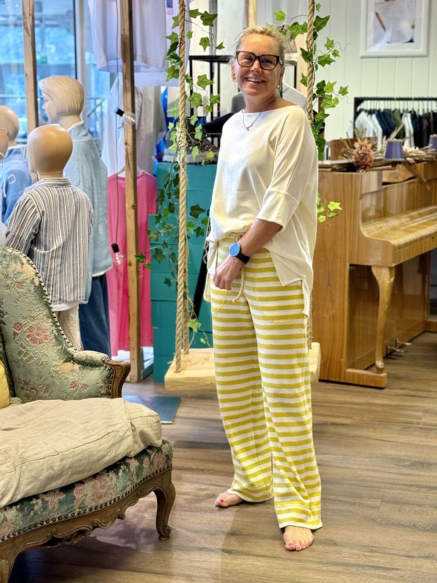  by basic shirt wide w/Boatneck 3/4 organic cotton Raw white