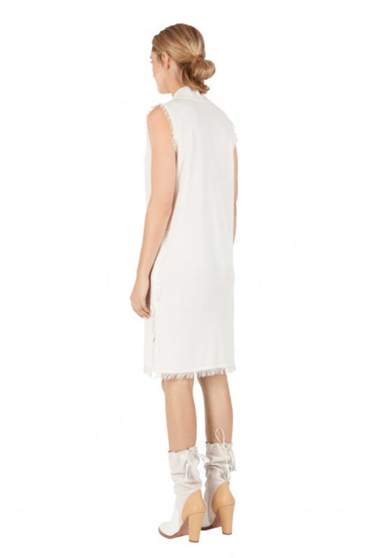 FRANK REMME ERTEL SHORT KNITTED DRESS OFF WHITE 