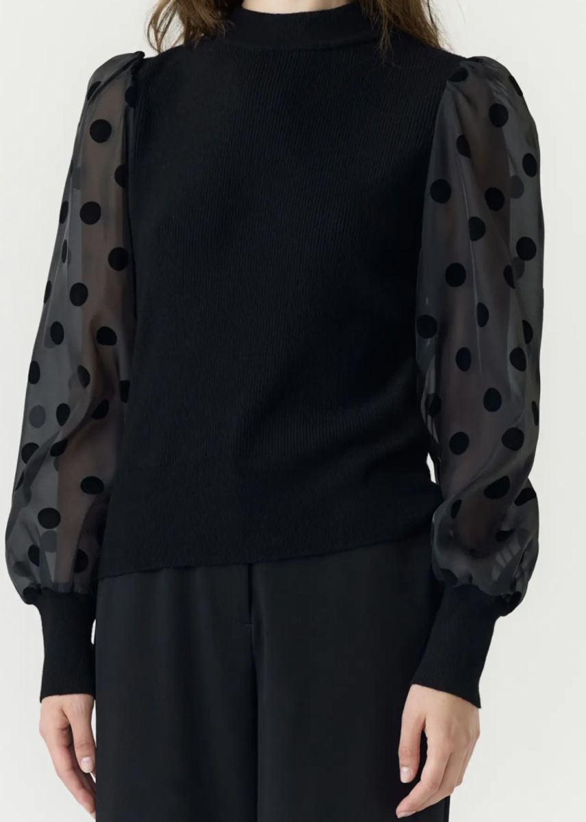 YAS Dotme Pullover Black