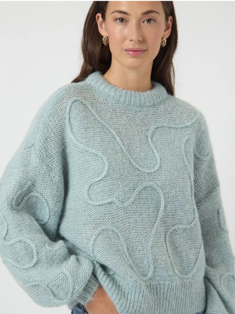 YAS Brida Strikket Genser Silver Blue