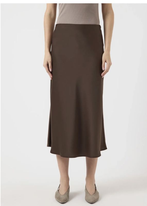 YAS Pella Midi Skjørt Chocolate Brown 