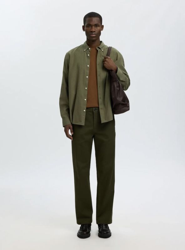 Selected Homme Cole Jay Melange Shirt Vetiver/Melange 