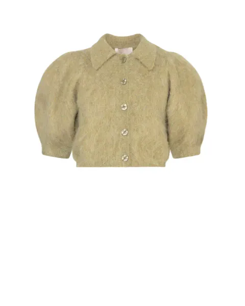 Hovedbilde byTiMo Hairy Knit Puffed Jacket Green 