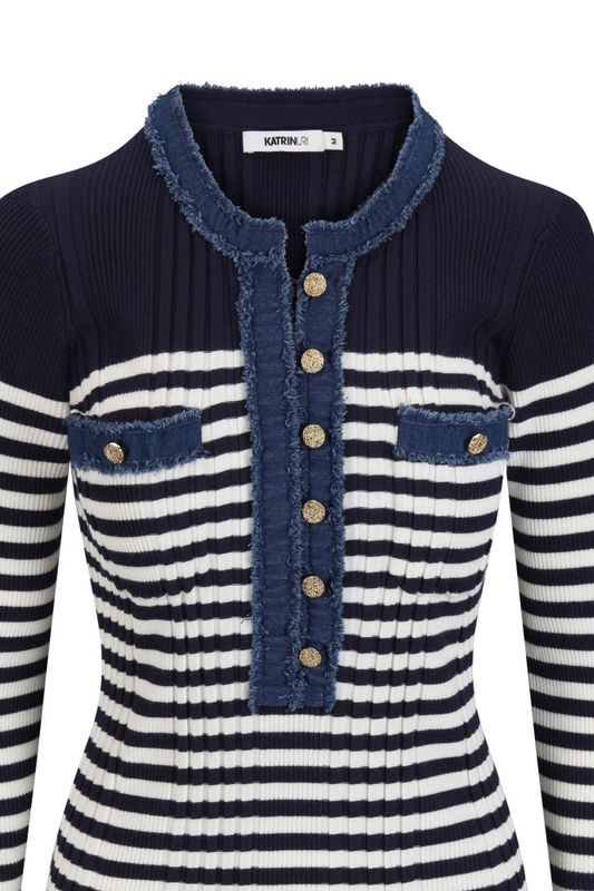 Katrin Uri LA Stripet Pullover Navy Striped