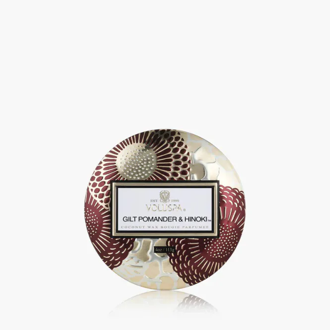 Hovedbilde Voluspa  Duftlys Gilt Pomander & Hinoki Mini Tin Candle 25T