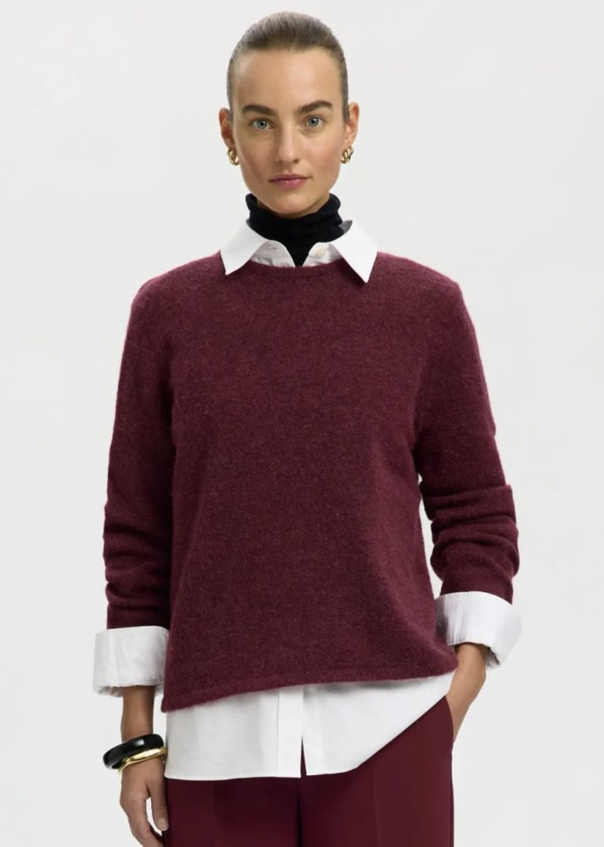 Selected Femme Lulu Knit Cardigan Tawny Port