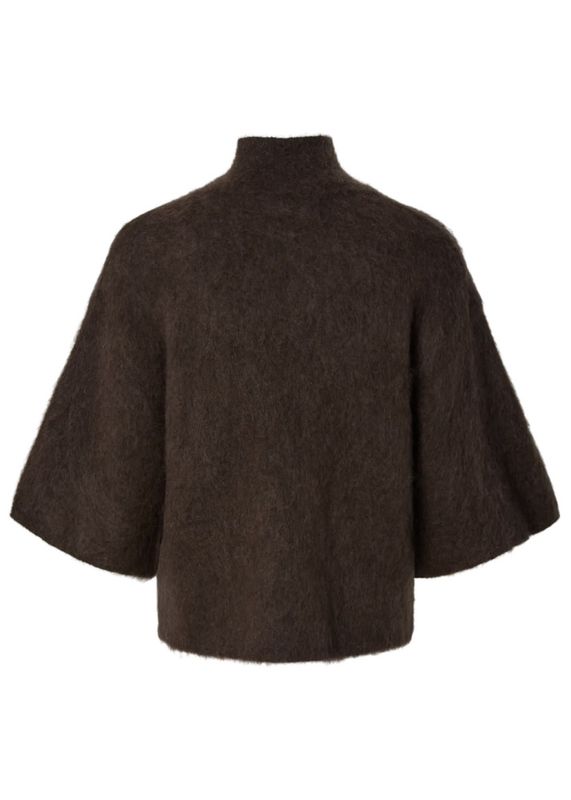 YAS Tilde 2/4 Mohair Blend Knit Pullover Mole Melange 