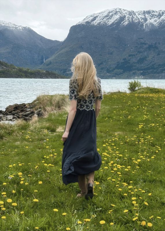 byTiMo Broderie Anglaise Maxi Dress Marine