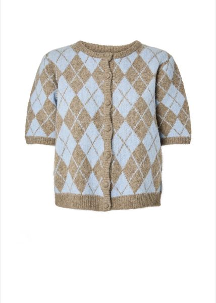 Hovedbilde YAS Chelli Knit Cardigan Fungi W Skyway Checks