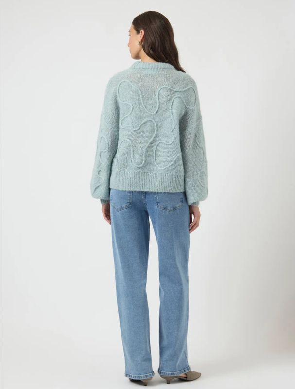 YAS Brida Strikket Genser Silver Blue