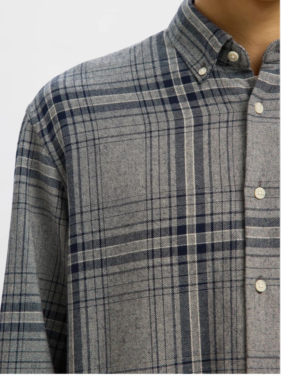 Selected Homme Reg Noah Mix Shirt Camp Sky Captain Big Check