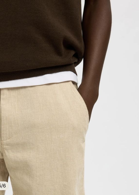 Selected Homme Shorts Brody Linen Incense Oatmeal