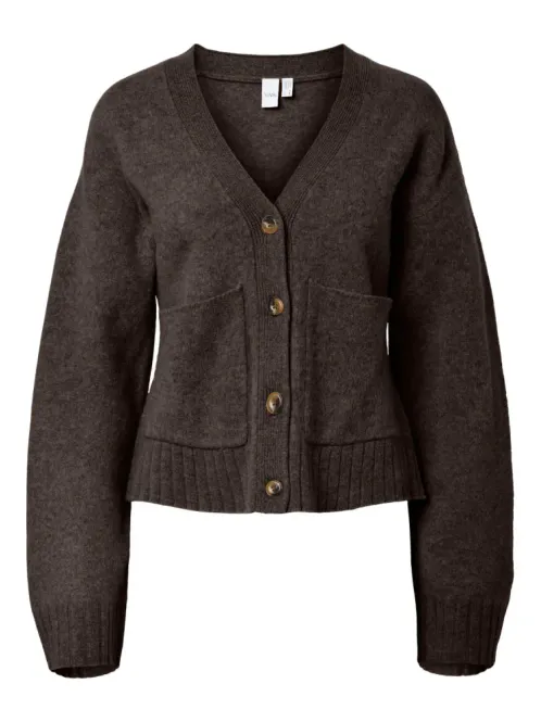 Hovedbilde YAS Emila Wool Knit Cardigan Coffee Bean Melange