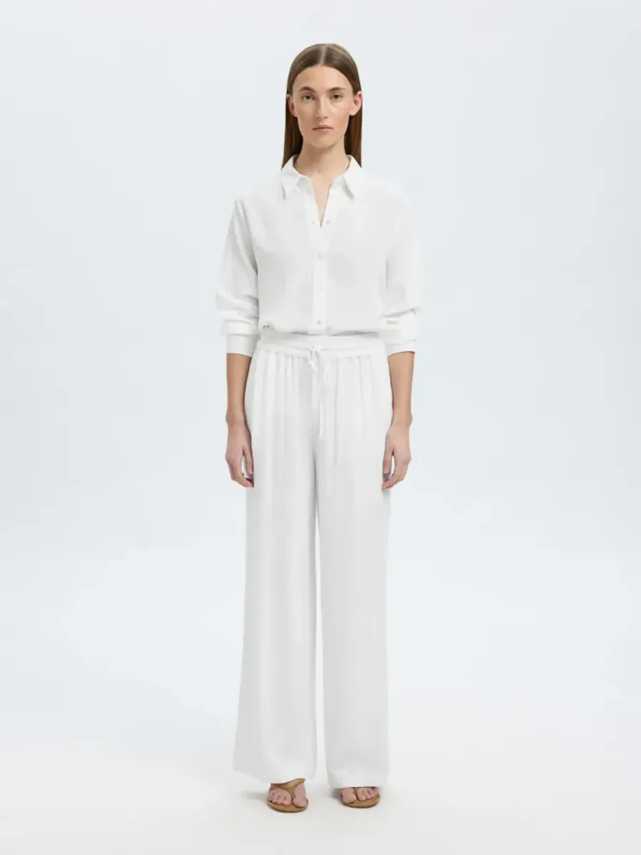 Selected Femme Viva-Gulia Long Sun Pant White