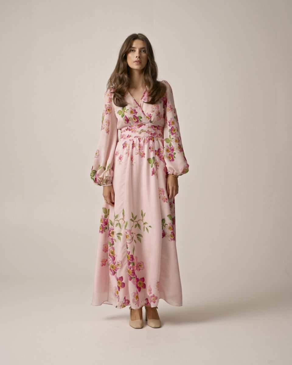 byTiMo Viscose V-Neck Dress Cherry Blossom