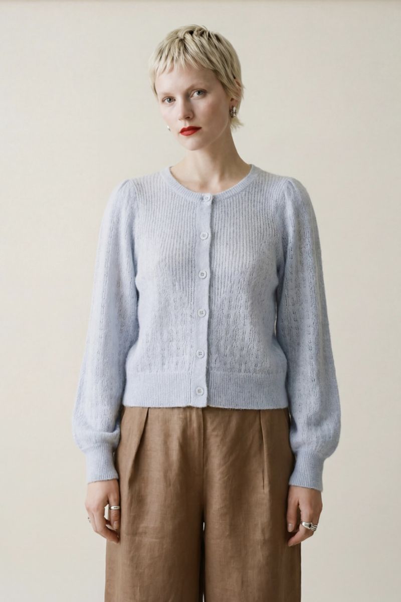 Woodling Anette Cardigan Isblå 
