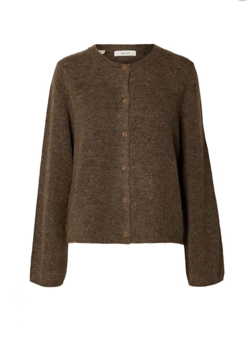 Selected Femme Lulu Knit Cardigan Dachshund Melange