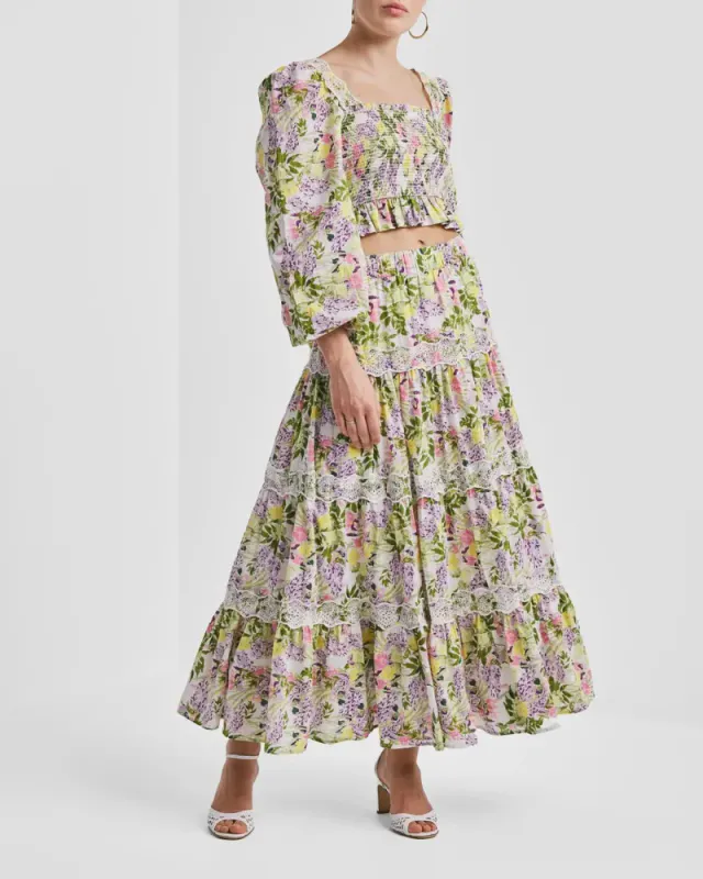 byTiMo Cotton Slub Skirt Summer Lilacs
