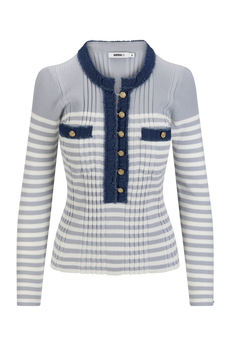 Katrin Uri LA Striped Pullover  Light Blue Stripe