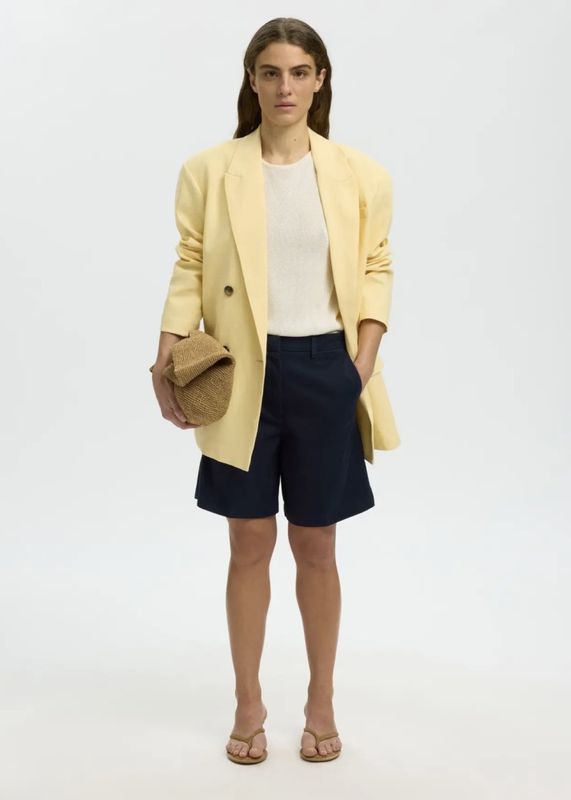 Selected Femme Chinos Shorts Wide Mille Dark Sapphire
