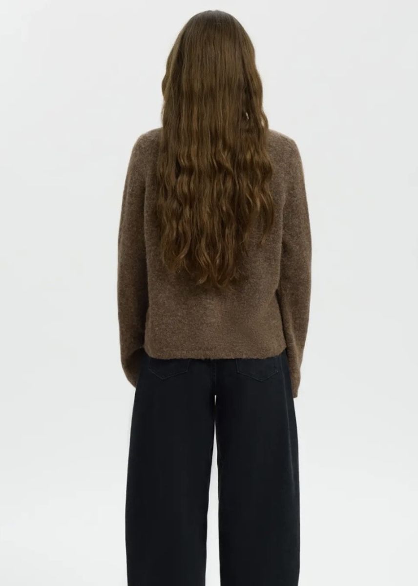 Selected Femme Lulu Knit Cardigan Dachshund Melange