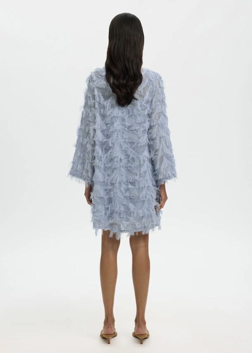 Selected Femme Myline Relaxed Boatneck Dress Dusty Blue 