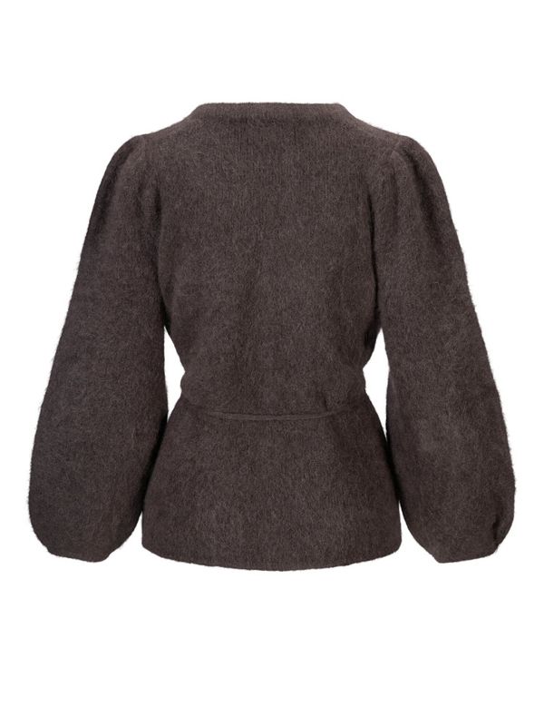 Ella &Il  Fredrikke Chunky Cardigan Dark Brown