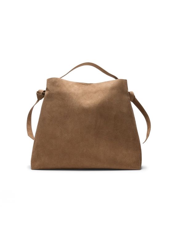 Selected Femme Stella Large Suede Bag Tan