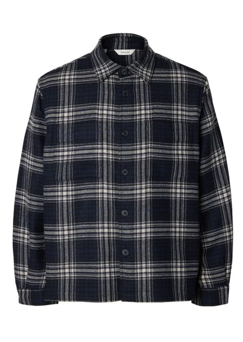 Hovedbilde Selected Man  Pablo Wool Blend Overshirt Sky Captain/ Egret ...