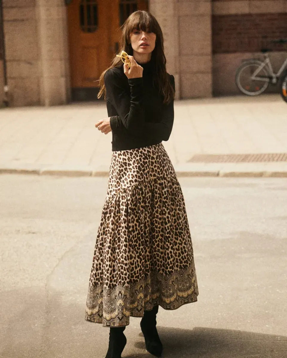 byTiMo  Taffeta Midi Skirt Wild Paisley