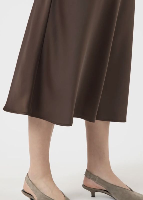 YAS Pella Midi Skjørt Chocolate Brown 