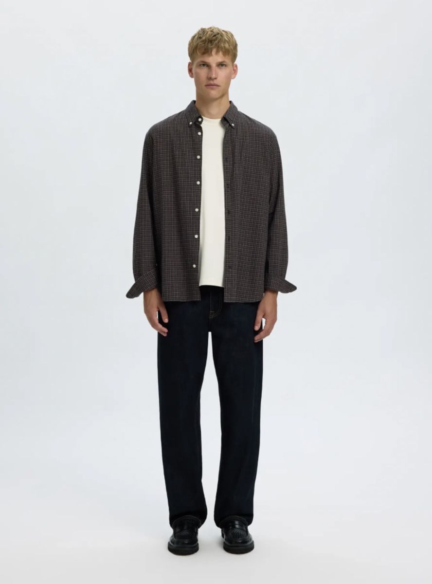 Selected Homme Cole Jay Melange Shirt Dark Sapphire Multo