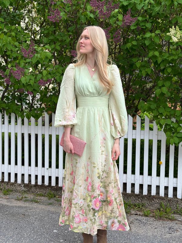 byTiMo Viscose V-Neck Dress Growing Garden