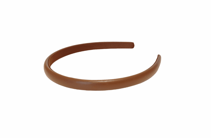 Noma Hårbøyle Smal Leather Look Brun