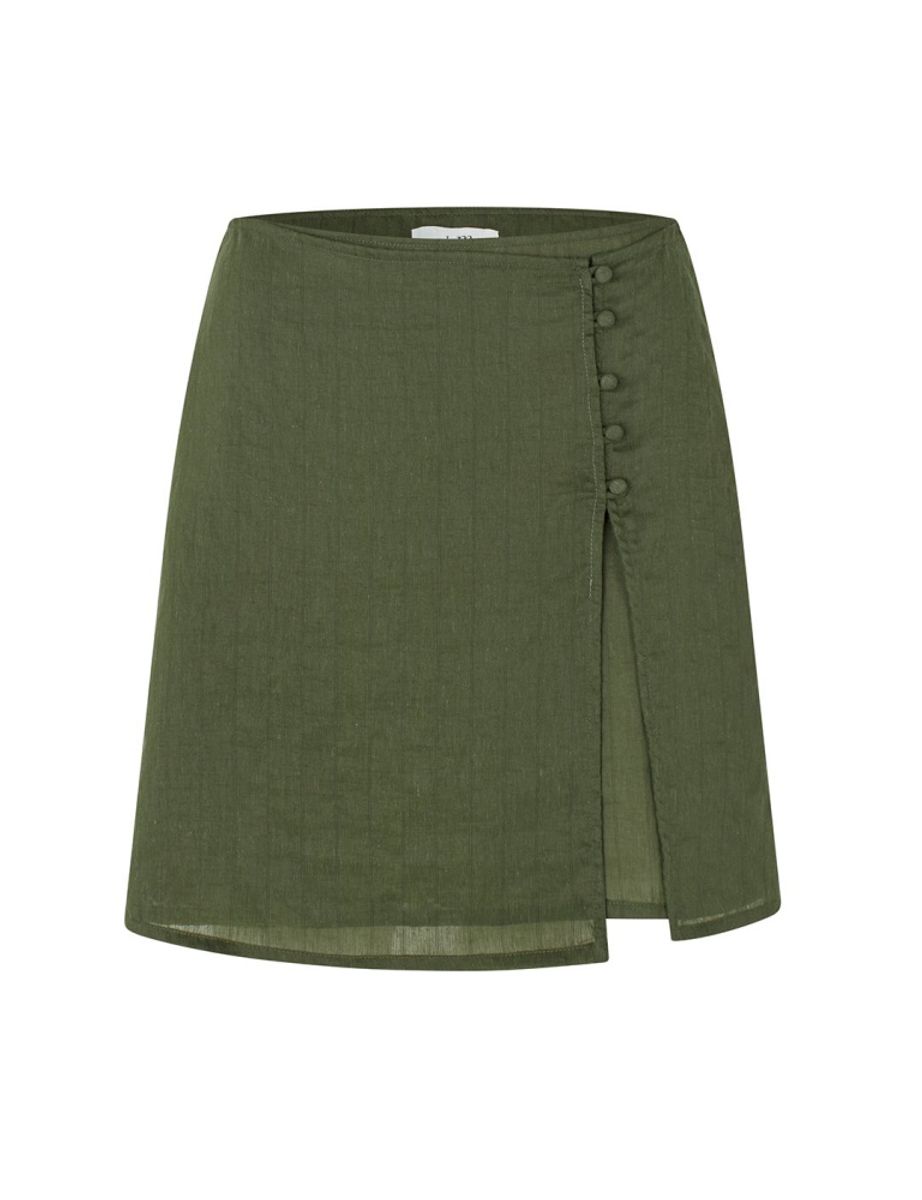 MbyM Bellina-M Skjørt - Pine Green Black Stripe