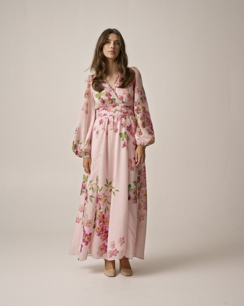 byTiMo Viscose V-Neck Dress Cherry Blossom