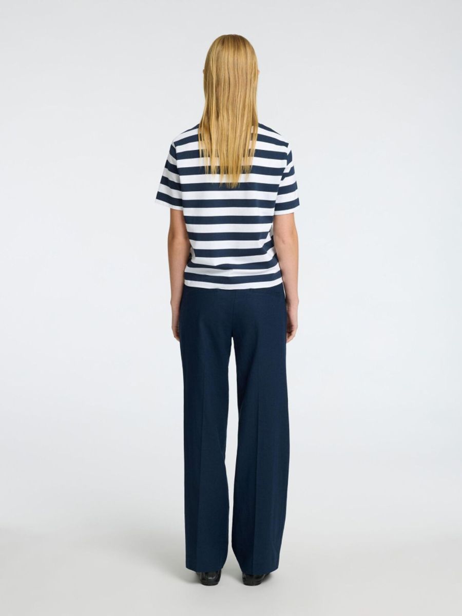 Selected Femme Essential Boxy Tee Dark Sapphire BRIGHT WHITE 