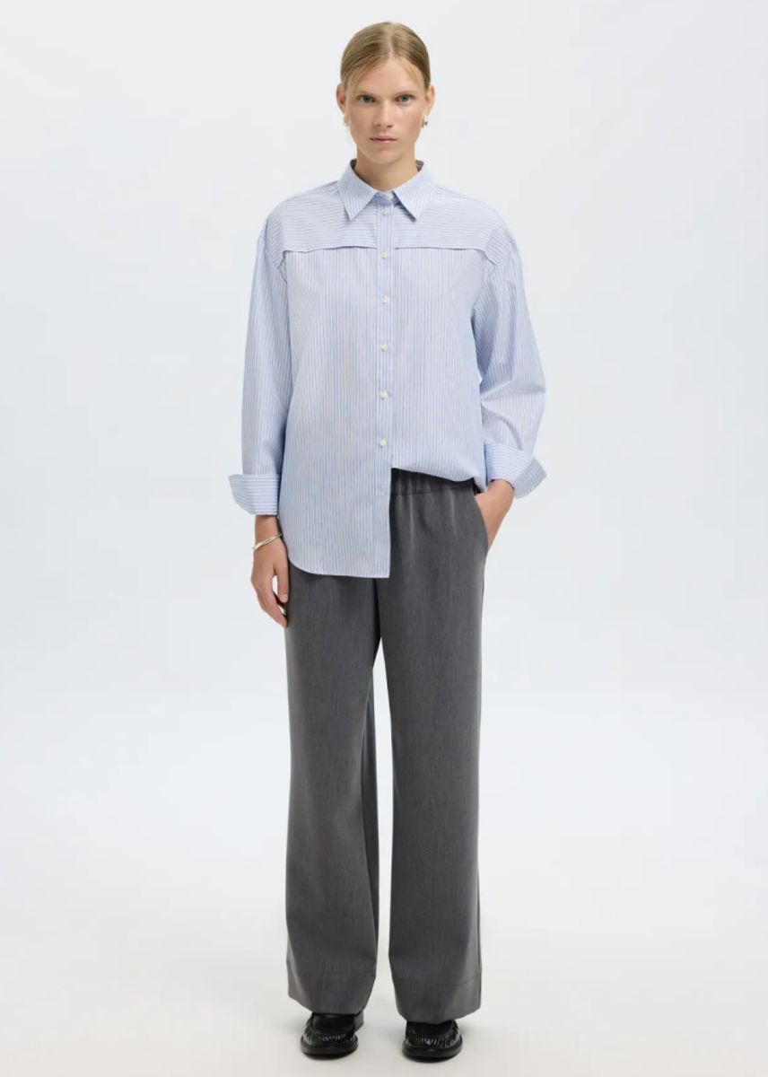 Selected Femme Allison Overshir Shirt Cashmere Blue Stripes