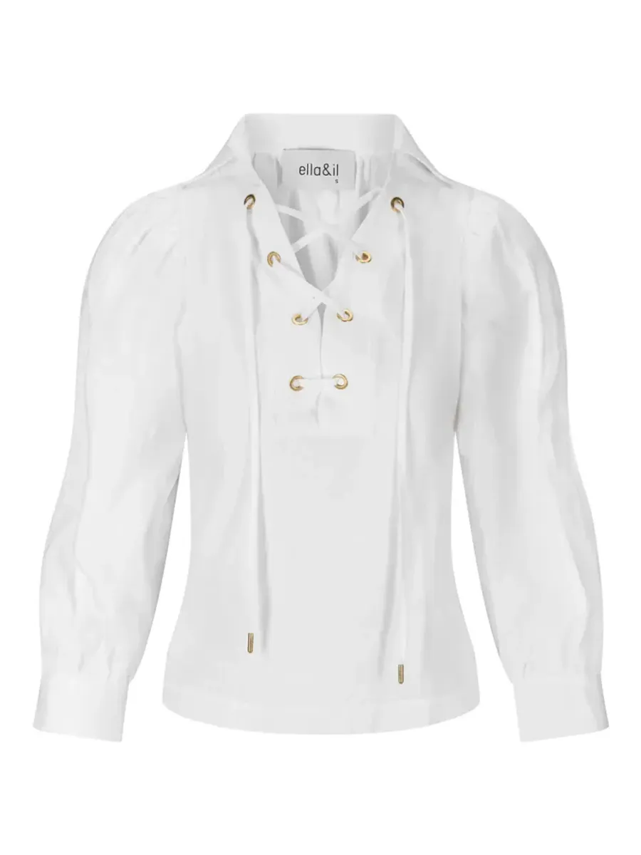 Ella & Il Vivienne Linen Blouse White