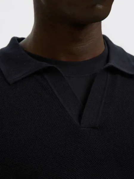 Hovedbilde Selected Homme COLIBRI SS KNIT STRUCTURE OPEN POLO Black 