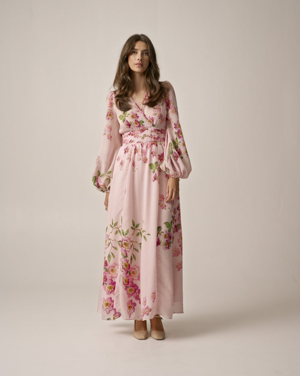 byTiMo Viscose V-Neck Dress Cherry Blossom