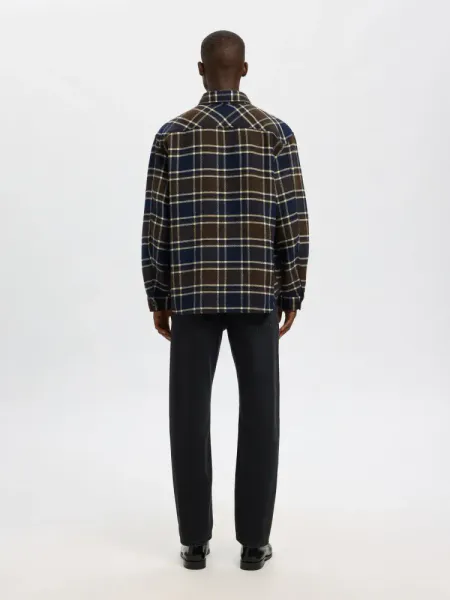 Hovedbilde Selected Homme Pablo Wool Blend Overshirt Dark Brown ...