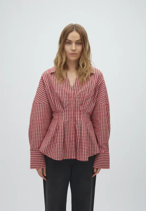 MbyM Isidor Chechi Shirt Red Aura Check