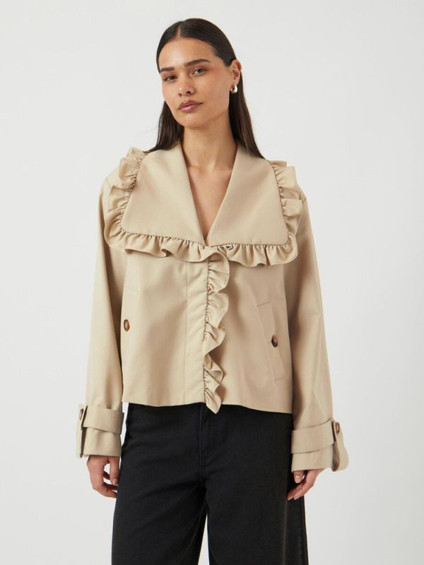 YAS Elsana Short Trenchcoat Travertine
