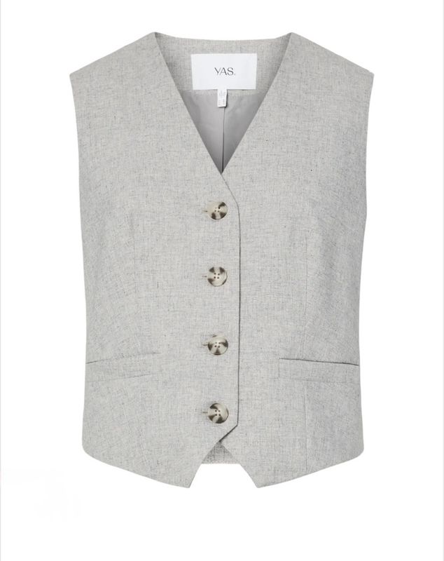 YAS Classic Vest Light Grey Melange
