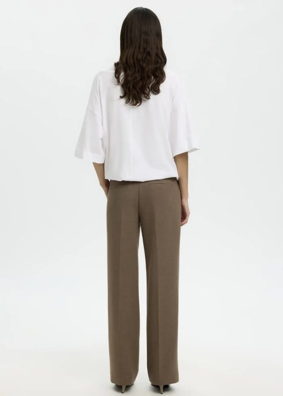 Selected Femme Rita Wide Pant Chokolate Chip